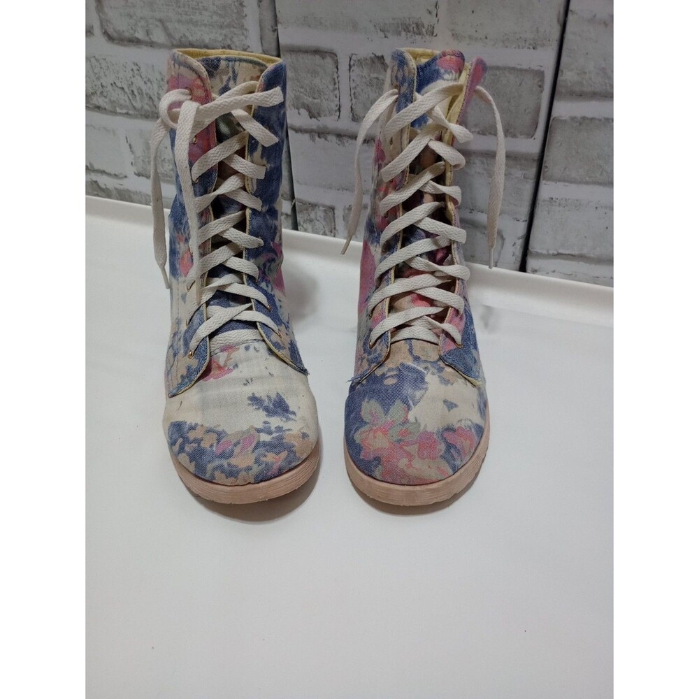 Rue 21 Sneaker Kicks High Top S 6/7 Blue White  Pink Tennis Shoes